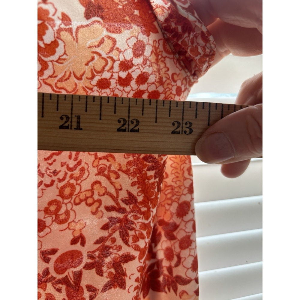 Cynthia Rowley Sleeveless Bohemian Ruffle Trimmed Blouse Sz XL Romantic Red/Org - Picture 5 of 8